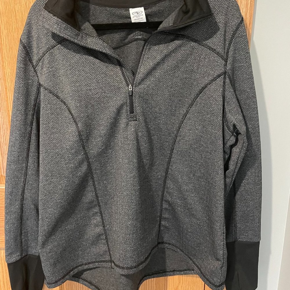 2XL Grey Athletic Works Half-Zip Sweatshirt